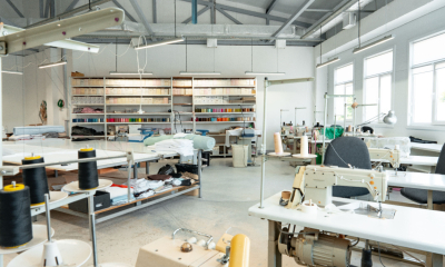 The interior of a sewing warehouse before any energy-efficiency measures have been taken