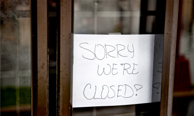 Sorry we are closed not on the shop door