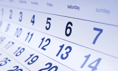 Close up shot of a printed calendar